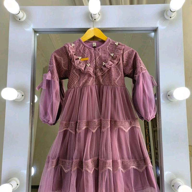 Gamis anak hilya perempuan mewah dress anak mix brokatt tile premium terbaru viral 6
