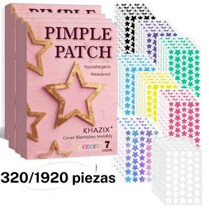 320/1920 piezas parche hipoalergénico para acné con forma de estrella dorada brillante, parche para cubrir imperfecciones y marcas invisibles, esenciales para el cuidado de la piel facial