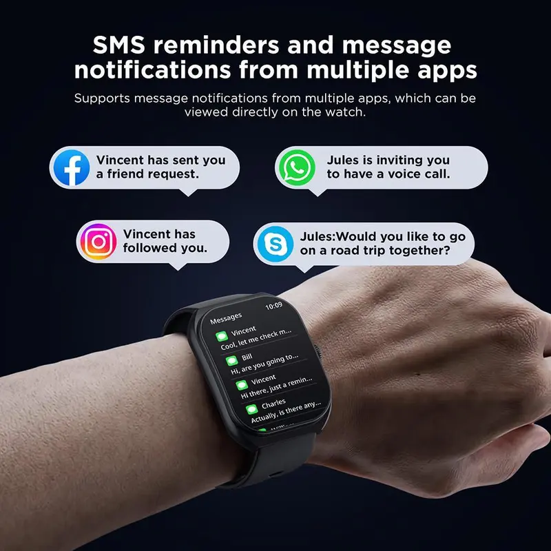 SKMEI B59 Smart Watch Model baru | Layar TFT melengkung 2,01 inci | Tahan air 1ATM | Panggilan Bluetooth | Wallpaper kustom jam tangan pintar Pemantauan kesehatan jam tangan pintar Jam tangan pria Jam tangan wanita 2