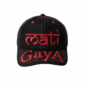 Mati Gaya " Topi Hitam dengan Huruf Merah Stylish untuk Pria dan Wanita