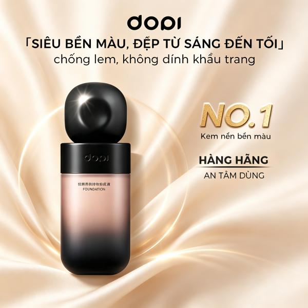 DOPI Kem Nền 35ml - Lâu Trôi 24H, Che Phủ Cao, Kiềm Dầu, Chống Nước - Tặng Bông Mút