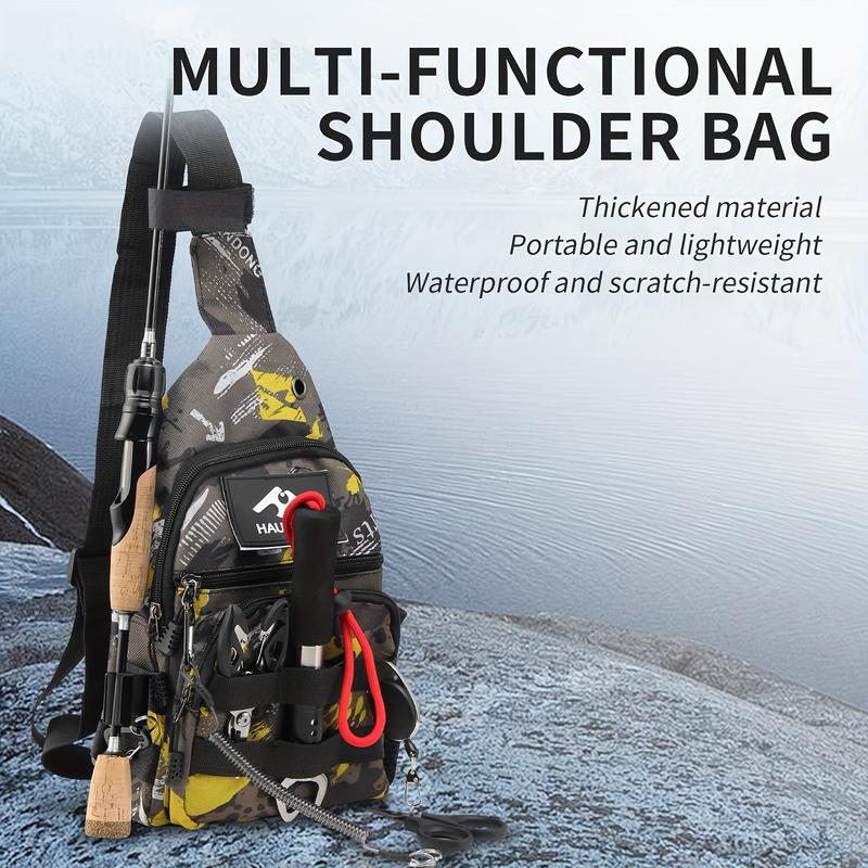 HAUT TON Smart Fishing Backpack Tackle Sling Bag - Fishing Backpack with Rod Holder - Tackle Box Gifts for Men Women 3
