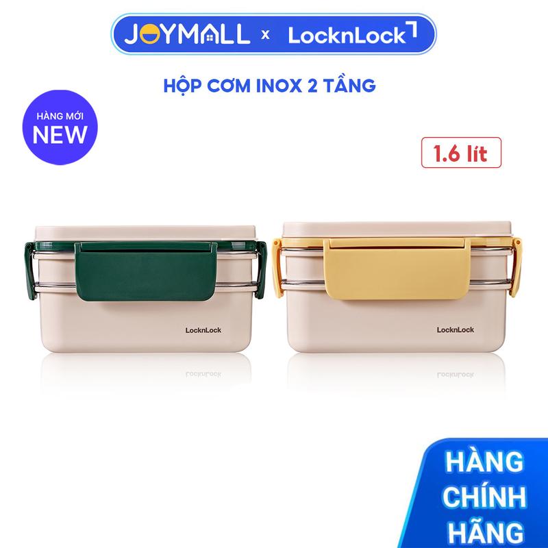 Hộp Cơm Inox 2 Tầng LocknLock LCB500 1.6L, , Nắp Đậy Kín – JoyMall