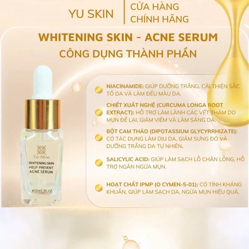Combo 2 Lọ Serum Mụn Yu Skin 10ml Trắng 4