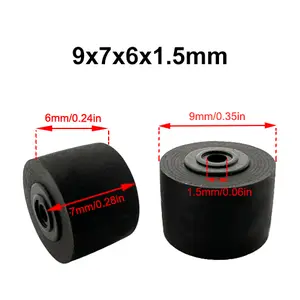 1pcs 9mmx7x6x1.5 Rubber Pinch Roller Belt Pulley For Cassette Deck Audio Tape Recorder Drives Walkman Stereo Player Accessories - 1pcs White Core