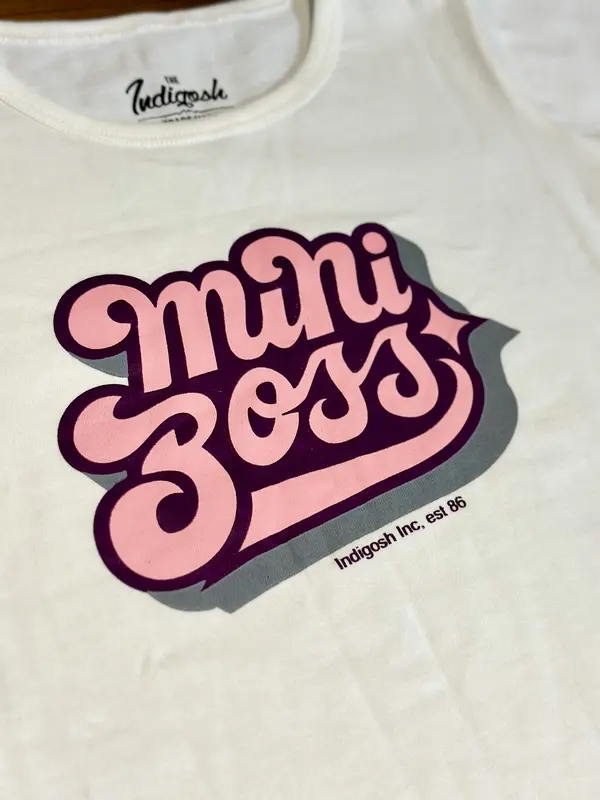 Indigosh Pakaian Anak T-Shirt gambar MiniBoss warna Putih 1