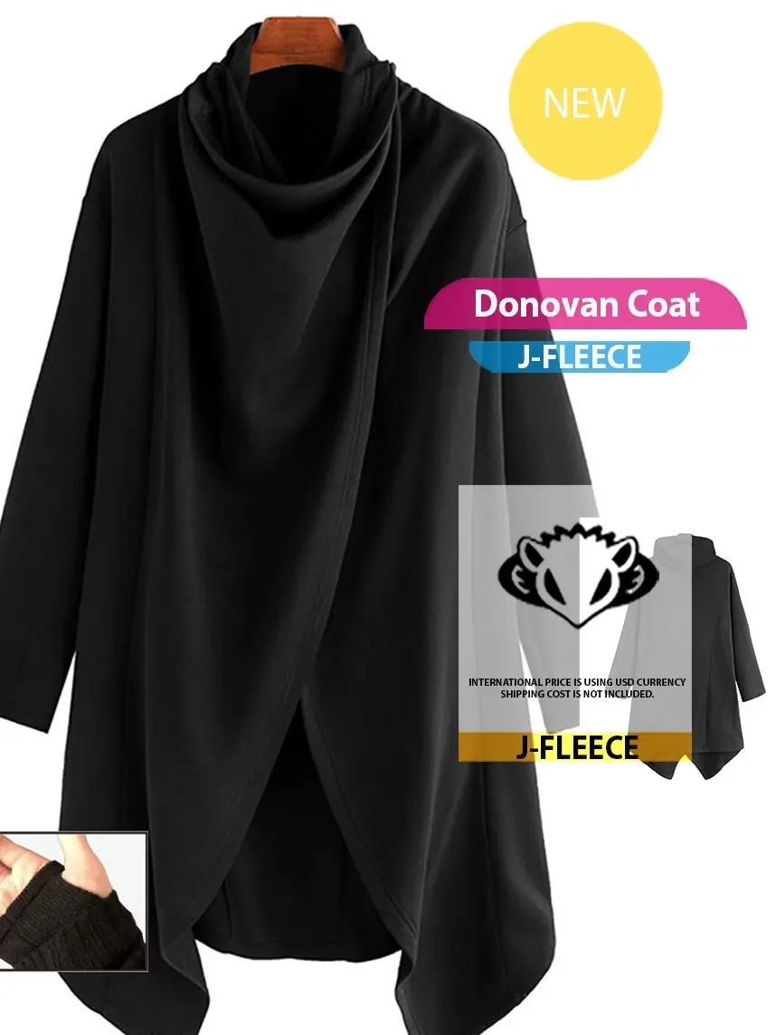 Jaket Sweater Donovan Coat Hoodie Button Casual Fit Fleece
