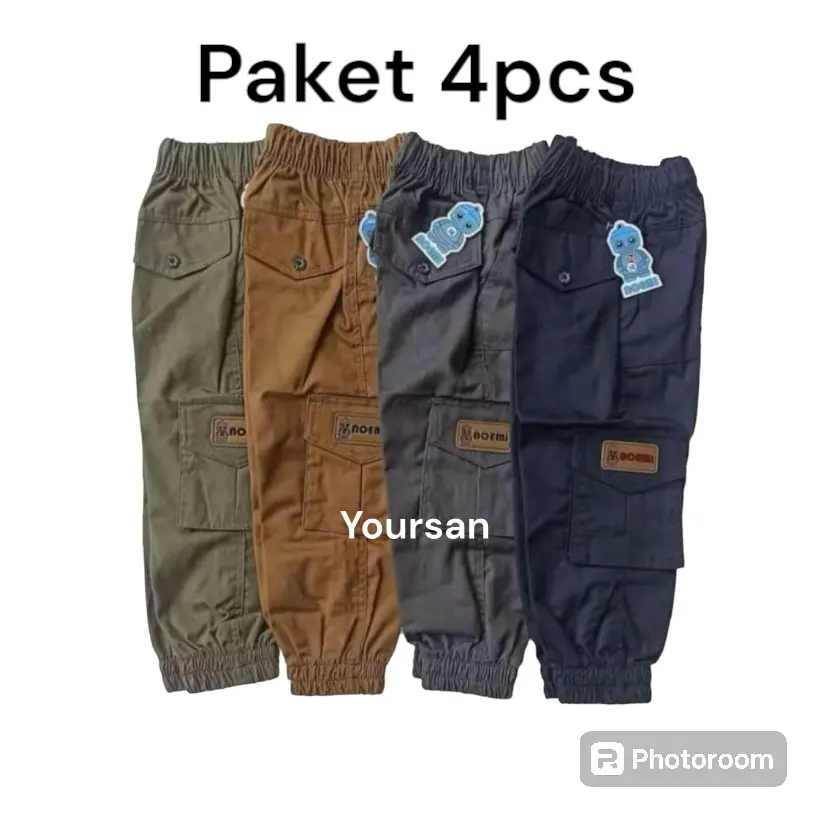Paket 4 Celana Cargo Anak Laki-Laki Yoursan Fashion 1-12 Tahun - Desain Cargo, Praktis, Maskulin