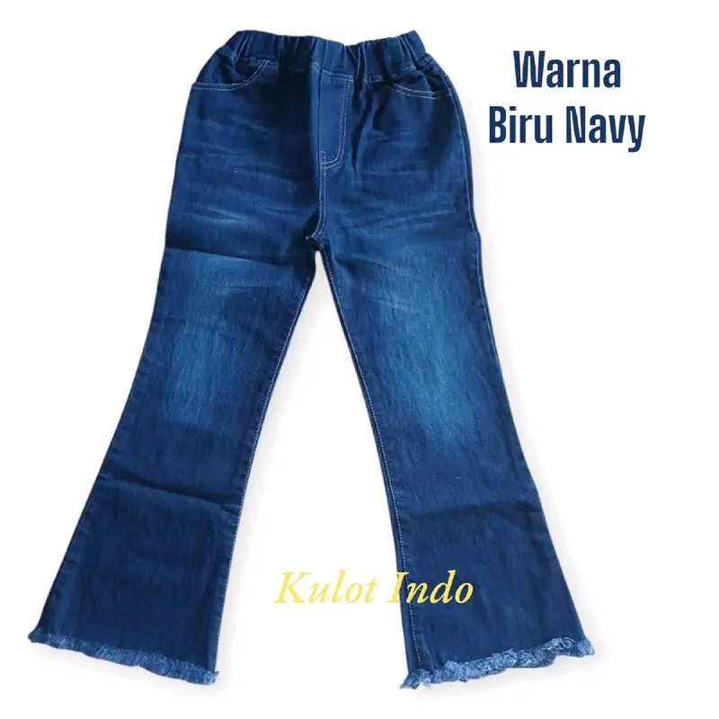 Celana Cutbray Bahan Jeans Strech Tebal Anak Perempuan Usia 7-14 tahun/Bawahan Anak Fashion 3