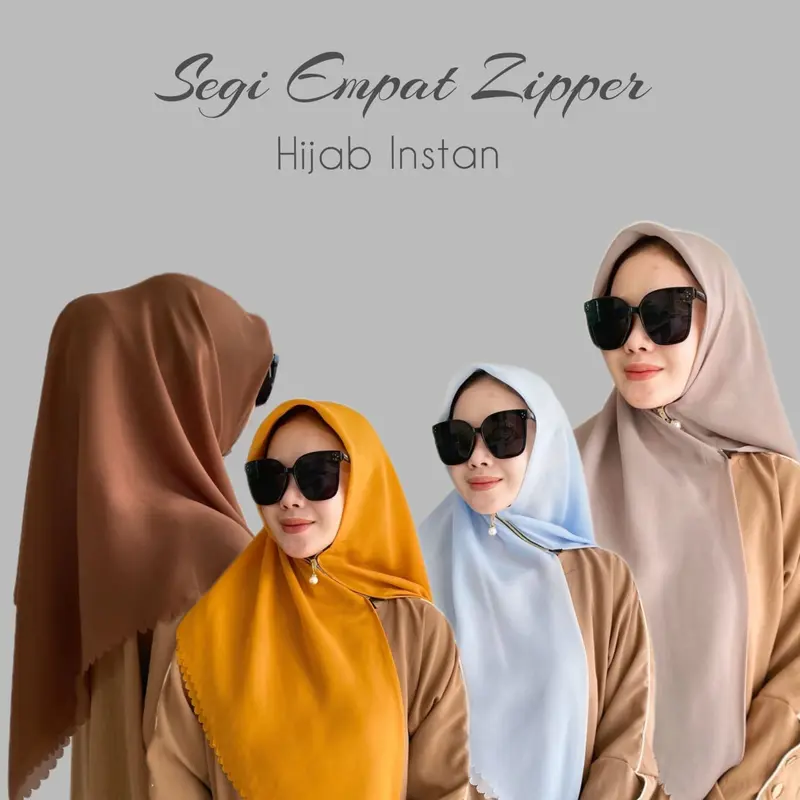 Jilbab/Hijab instan zipper / kerudung instan ziper resleting segi empat / segi empat instan zipper / Hijab wanita terbaru / kerudung segi empat mewah elegan / jilbab 2022 viral / kerudung / jilbab instan terbaru 2021 gratis ongkir /hijab zipper resleting 0