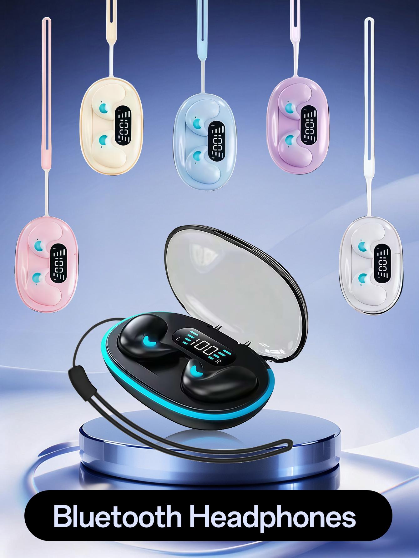 TWS Wireless Headphone Ｘ55 Upgrade Mini Bluetooth Headphone  Umur baterai panjang High-fidelity kualitas suara ultra-bass tidur headphone gift lanyards earphone & headphone in Black headset