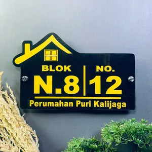 NOMOR RUMAH BAHAN ACRYLIC / LASER CUTTING 28 x 17