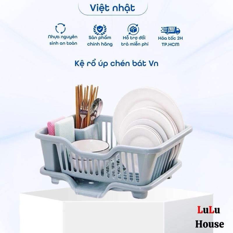  Kệ rổ úp chén bát nhiều ngăn đa năng có khay để đũa muỗng thông minh mẫu mới - Khay úp chén dĩa bát có lối thoát nước 