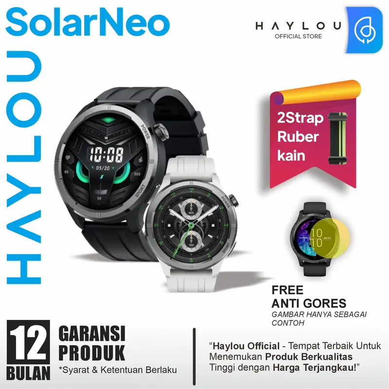 Haylou Solar Neo smartwatch dengan Fitur SpO2 dan Panggilan Telepon via Bluetooth 1