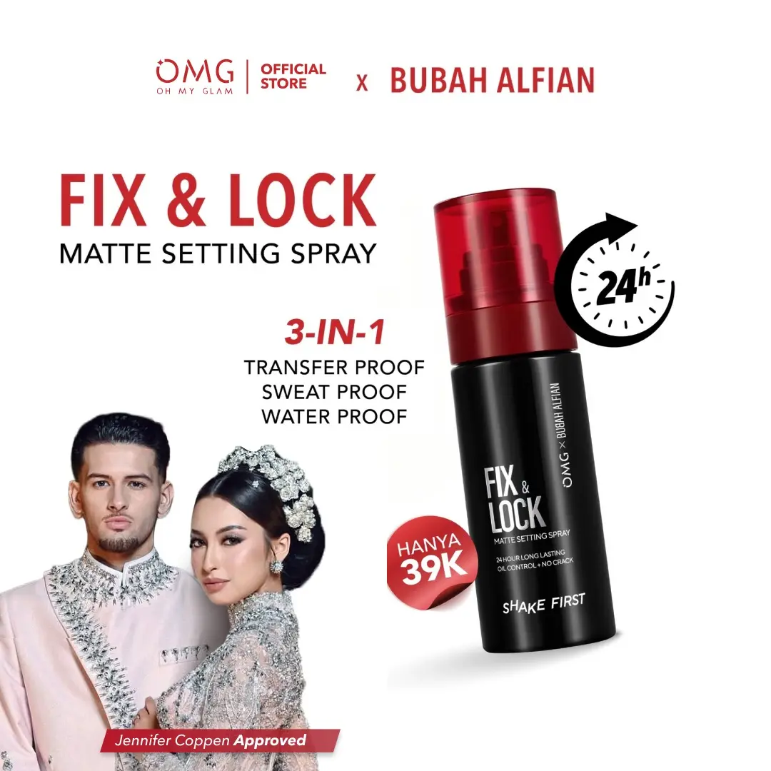 [Bubah Alfian Approved!] OMG OH MY GLAM Fix & Lock Matte Setting Spray 60 ml - 24 Jam Makeup Anti-Longsor!