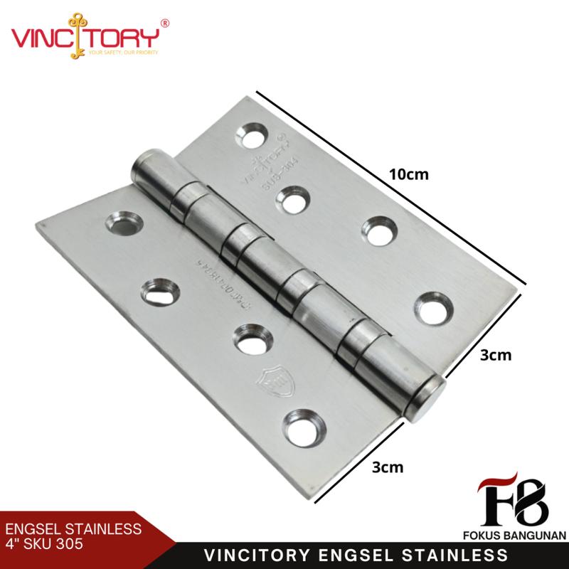 Engsel Pintu Bahan Stainless Tebal Set Isi 2 / Engsel Jendela Vincitory 304 3