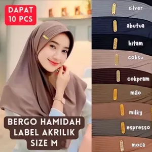 (JILBAB 11 PCS 100 RIBU) Jilbab bergo hamidah Size M Label Akrilik Gold Menutup Dada Cantik Lembut Spandex Premium Krudung Pad Busa Tebal Muslim Cuci Kering Milo Hijab Instan Kekinian Nyaman  Sporty cuci kering winter sport Panjang Kerudung  Variasi