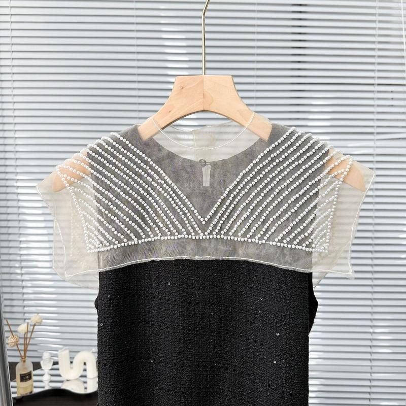 New Organza Embroidery Women's Lace Collar Fake Collar Lace Up Shawl Dingzhu Shawl Collar Dress Blouse Decor 7