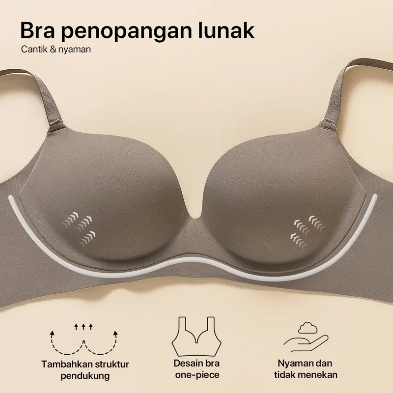 [EXCLUSIVE]GRENEY-Gbras-Bra One Piece Warna Bh Wanita Beha Pakaian Dalam Basic Tanpa Kawat Cewek Lingerie Plain Desain Kontras Push up Berbentuk Dan Nyaman  Busa Tingkatkan Mengumpulkan PD Wireless Seamless Cantik  Tipis Dewasa-89616 2