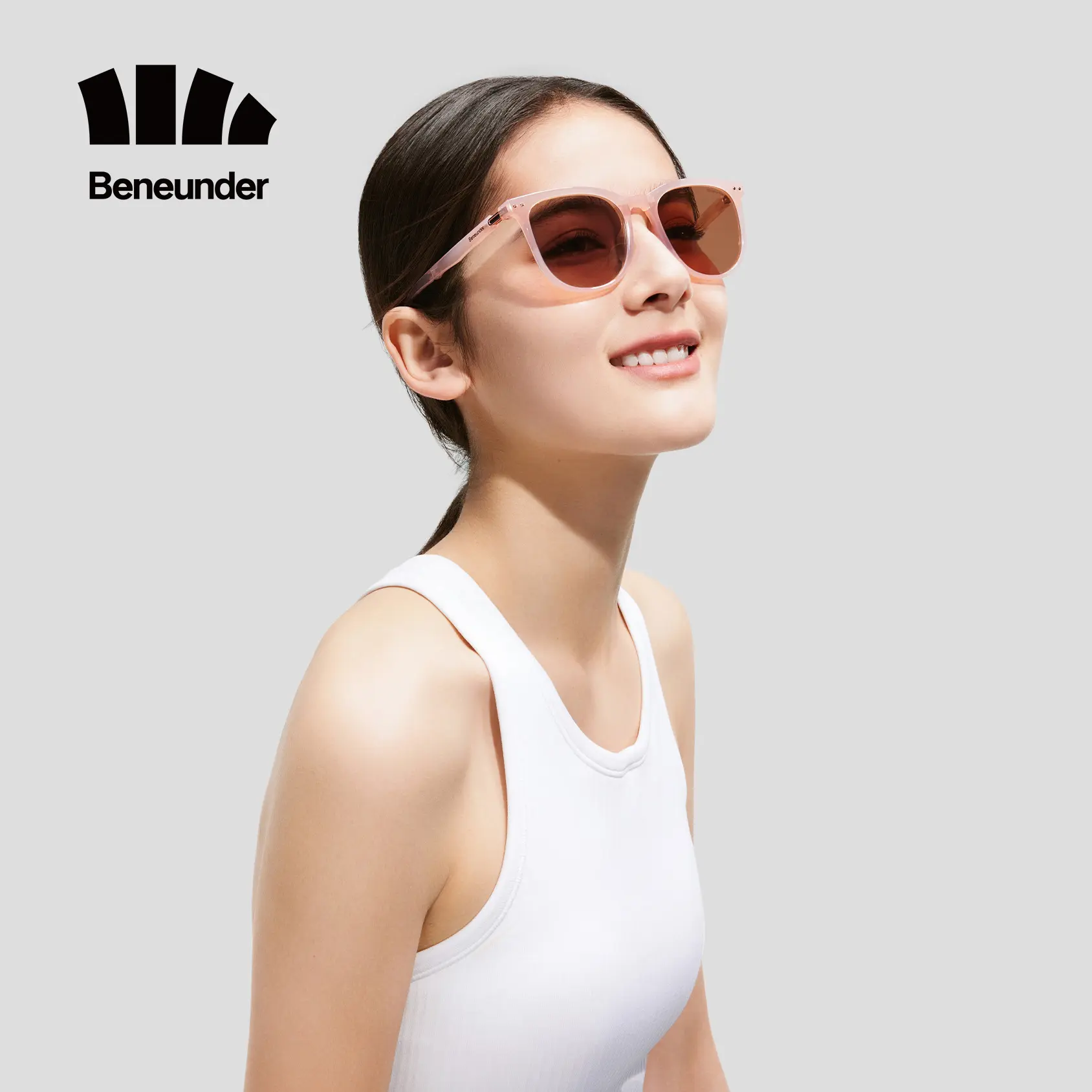 Beneunder FO31024, UV400 Sun Protection, Square Medium Frame Folding Sunglasses,Chic and Portable Sunwear, Easy to Carry for Men and Women