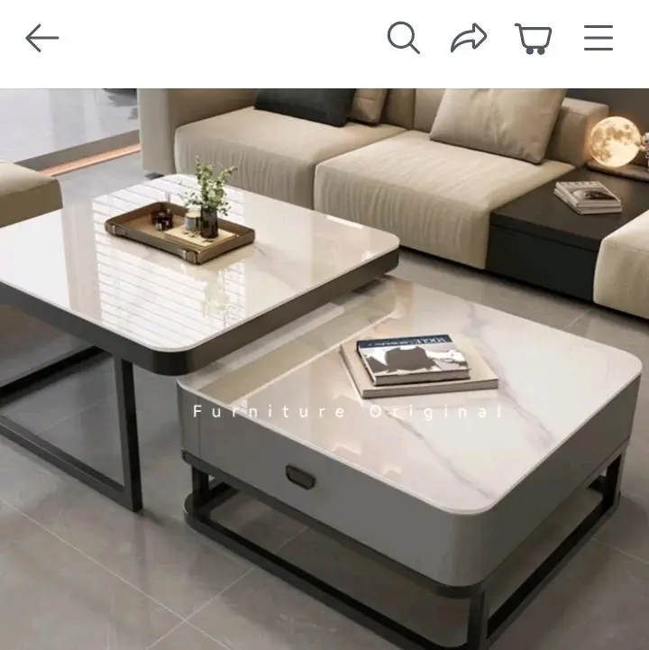 Meja Tamu Persegi 2 Tingkat Plus laci / meja kopi / Coffee Table Furniture Original 2