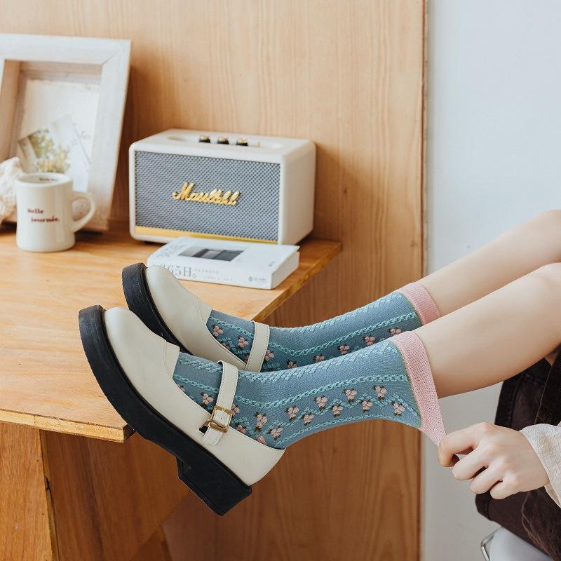 Product Introduction of Tất Nữ, 4 Đôi, Xu Hướng Hoa Phong Cách Hàn Quốc, Tất Cotton Thường Ngày Cho Bé Gái, Xếp Nếp, Xếp Ly, Dễ Thương Và Ngọt Ngào, Thoáng Khí, Tất Phi Hành Đoàn Kawaii Cho Bé Gái 9
