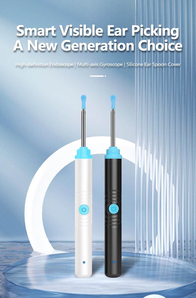 Product Introduction of Silicone Ear Hygiene Set, HD Visual Earwax Removal Tool with Camera, 1296P HD Camera Ear Cleaner, Compatible with iPhone and Android Phones, Springtok, Spring Gift Set 6