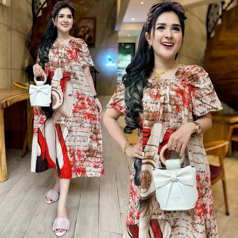 Dress fuji ld 120 rayon adem bumil Casual Wanita 2