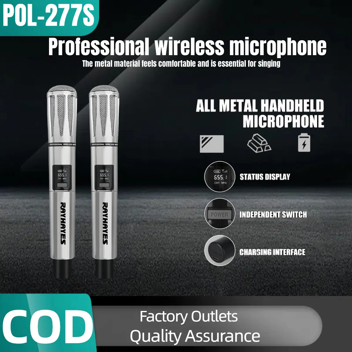 Microphone karaoke Professional Wireless Microphone Rechargeable Dynamic Microphone For Videoke-DHG Microphone Audio Handheld Professional wireless microphone dual  microphone Connection