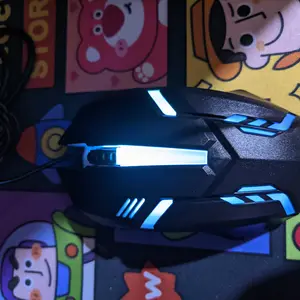 Mouse X1 Gaming Rainbow kabel usb LED lampu laptop Nuos RGB