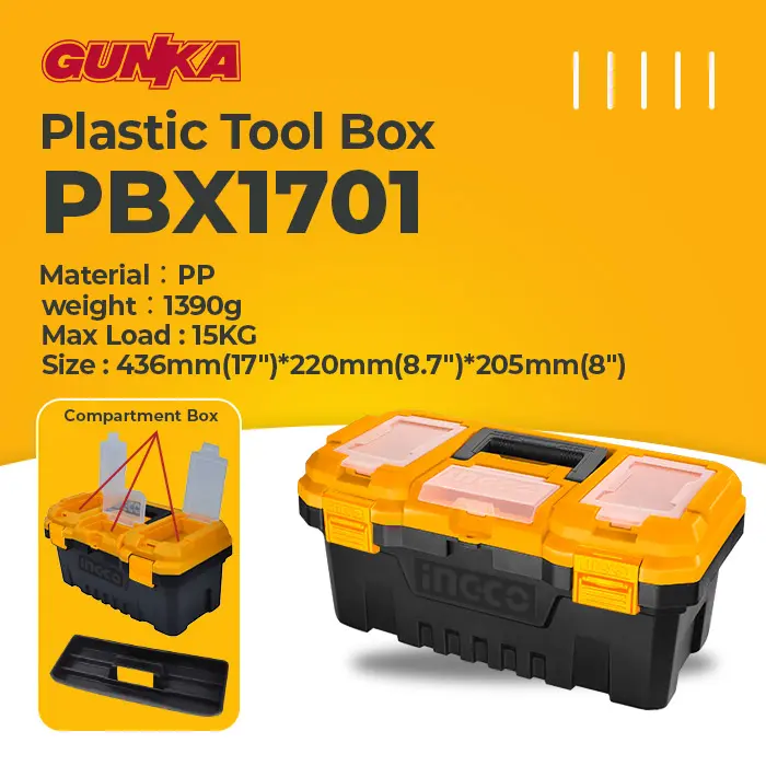 Tool Box Plastic (17") INGCO PBX1701 - Kotak Alat Peralatan Perkakas Plastik PP Inch