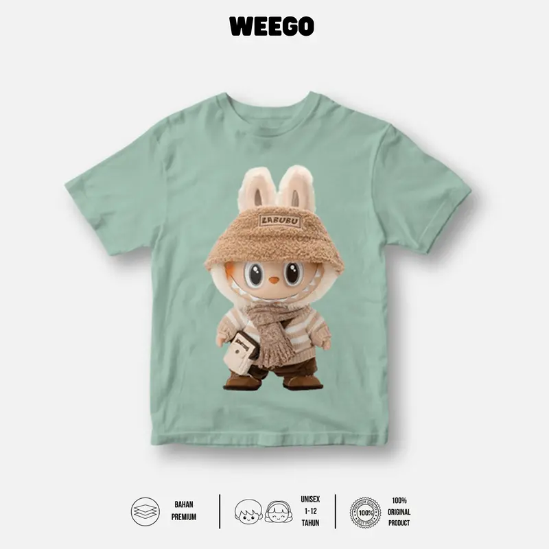 Kaos Anak Laki Laki Perempuan Lengan Pendek Atasan Usia 1-11 Tahun Motif Karakter Labubu Soymilk K166 Full Color Cotton Combed 30s - WEEGO 8