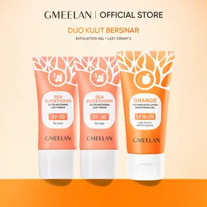 GMEELAN 3PCS Set Exfoliating Gel Scrub Exfoliasi Blood Orange 50g+Krim pemutih Lazy Cream 30g*2