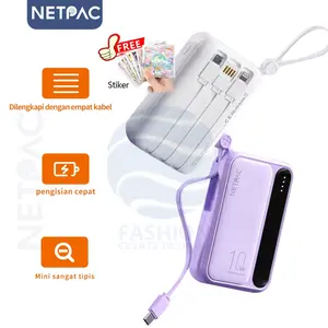 NETPAC Power Bank PT101 Fast Charging Mini Murah Cute Powerbank 10000mAh Real Capacity Tipis Ringan Portabel Original