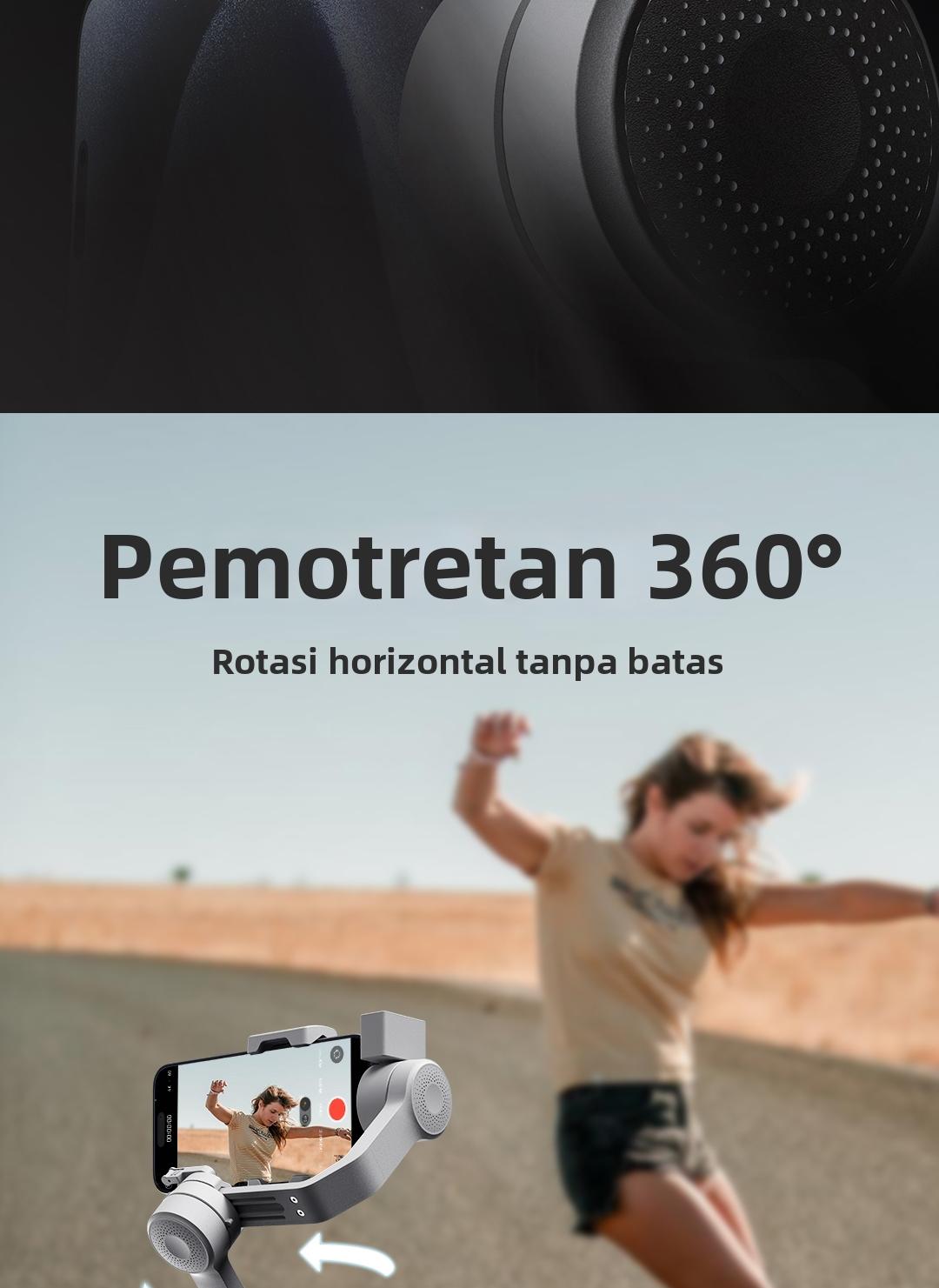 FUNSNAP Capture5 Gimbal Stabilizer HP 3 sumbu, AI Tracking Otomatis untuk Vlog & Live Streaming