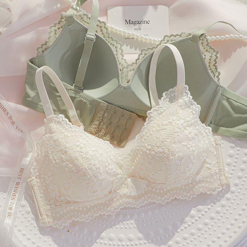  Combo 3 Áo ngực nữ ren đệm mút mỏng mềm mại - Áo lót không gọng ren hoa tinh tế dễ chịu thông thoáng KINGSHOP Bra áocon nữ ômngực Kem Women A2004 