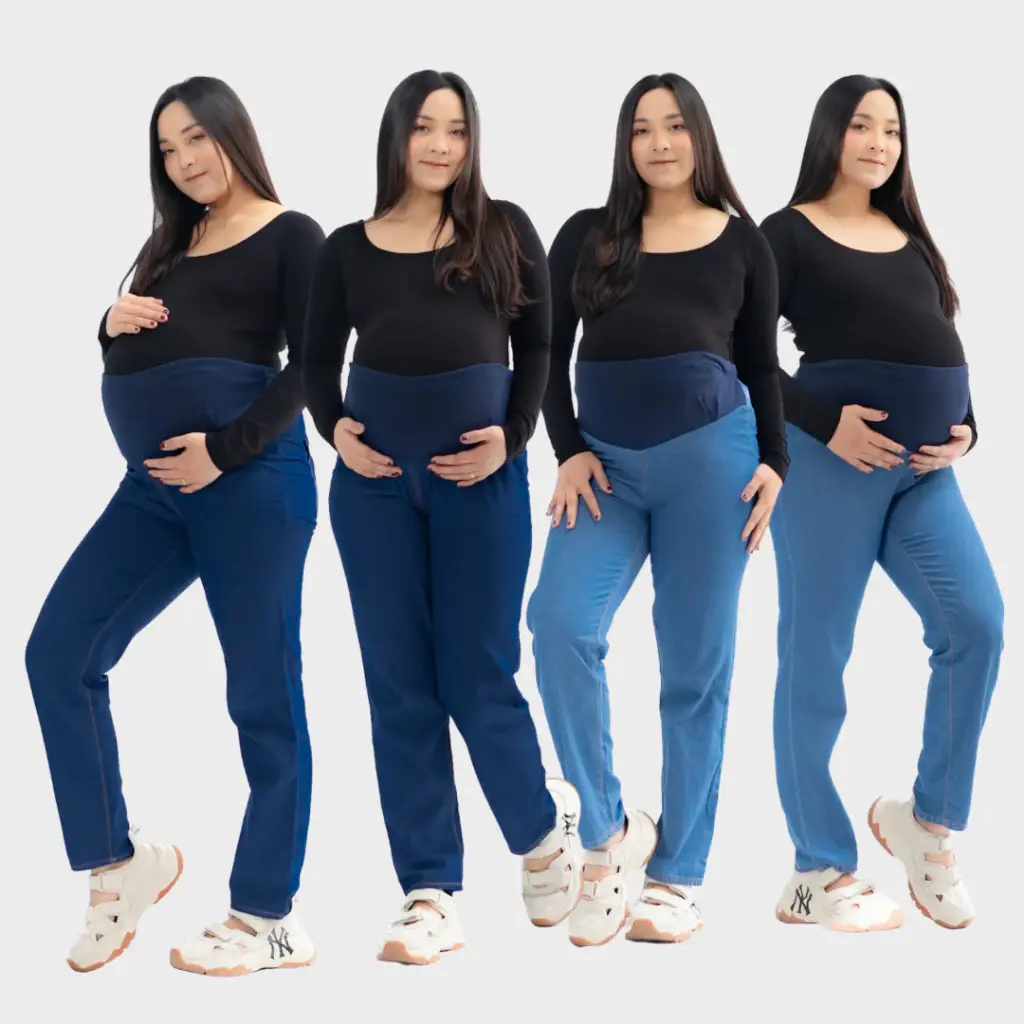 Celana Hamil Jeans Denim Jumbo Maternity Pants Office Fashion Wanita Bumil Premium Ibu kerja celana ibu hamil