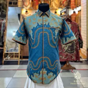 Batik kemeja premium reguler fit lengan pendek katun halus solo x jahitan smok