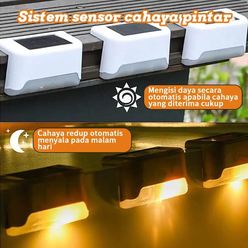 Lampu LED Tangga Tenaga Surya,  Lampu Tangga Tenaga Surya, Lampu Taman,  Lampu Pagar Tangga,  Lampu Hias Teras Tahan Air, Panel Dekoratif Rumah Taman, Lampu Sensor LED Tanpa Listrik Tenaga Surya 8