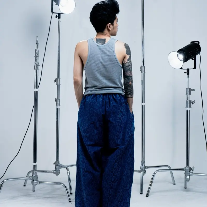 Baggy Losefit Cotton Pattern Leopard Panjang Jeans 3