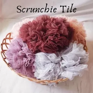 Scrunchie Tile Mini Ikat Rambut Cepol Scrunchie Tille Mini dengan Warna Cantik dan Desain Elegan
