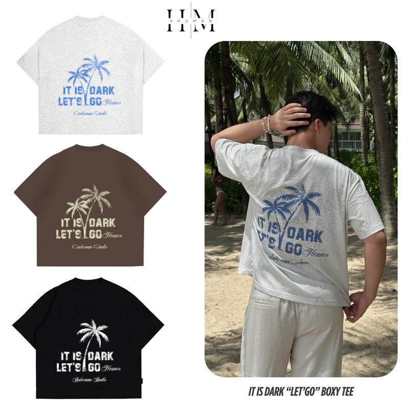 Áo Thun Big Boxy IT IS DARK '' CÂY DỪA, COCONUT TREE '' Unisex Nam Nữ Hot Trend Mùa Hè SIXHUMAN HMT015