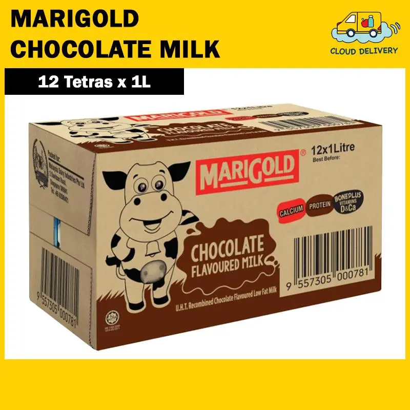 Marigold UHT Milk (12 x 1L) - Chocolate - Expiry 28 Sept 2025