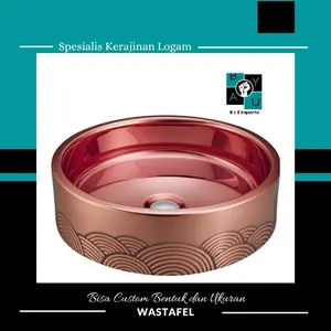 wastafel bahan kuningan model double dan single