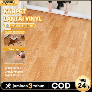 【​​Pengiriman hari ini​​​​】Ketebalan 1.0 mm Karpet Lantai Motif Kayu / Karpet Lantai Roll Vinyl Roll/ Vinyl Gulung Panjang Dekorasi Lantai Motif Kayu Anti-Slip Mudah Bersih /Bertekstur Emboss 2MX5M 2MX10M 2MX25M