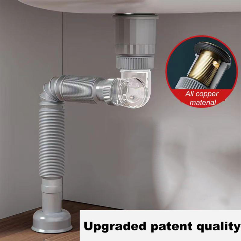 Product Introduction of Sinki Universal Jenis Menegak, 360 Darjah, Dengan Kit Paip Limpahan, Set Sisa Besen, Penapis Sinki, Pengering, Salur Paip Plastik, Sesuai untuk Sinki Heater 21