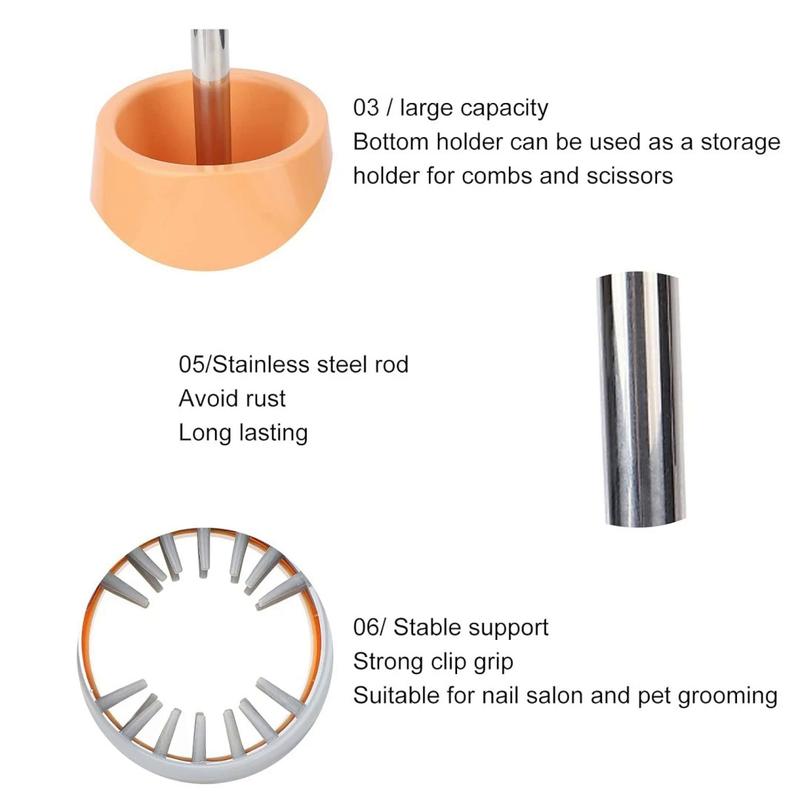 Product Introduction of Portable  Rotatable Professional Foldable Hand Free Pet Grooming Hair Dryer Holder For Pets 3