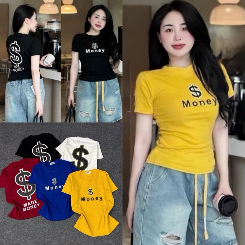  174_ ÁO thun nữ  FOM VỪA  ép chữ 2 mặt MONEY  Size1 56kg..size2 65kg  