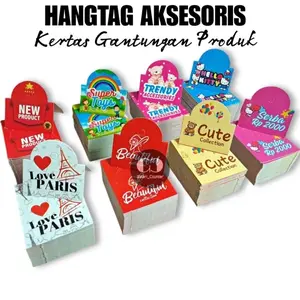 Kertas Hang Tag Hangtag Aksesoris (ISI 100 LEMBAR) Kertas Gantungan Produk Label