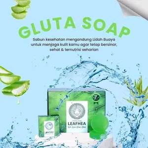 Leafhea Sabun Gluta Soap Mecerkan & Mengecangkan Kulit dengan Lidah Buaya untuk Kesehatan dan Keindahan Seharian
